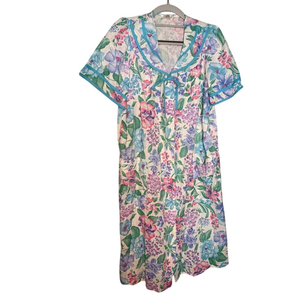 Morning News vintage 80s/90s‎ nightgown robe floral print